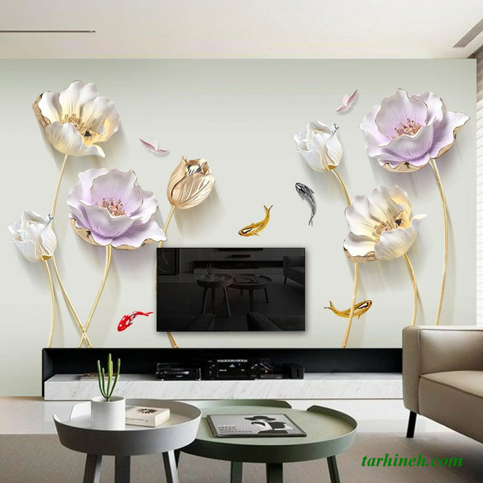 پوستر سه بعدی گلدار