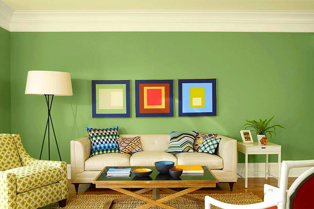 نقاشی ساختمان با رنگ آکریلیک