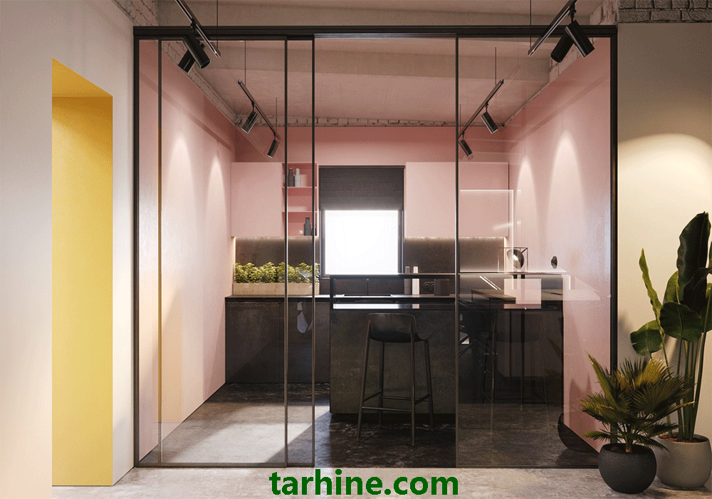 دکوراسیون آشپزخانه صورتی