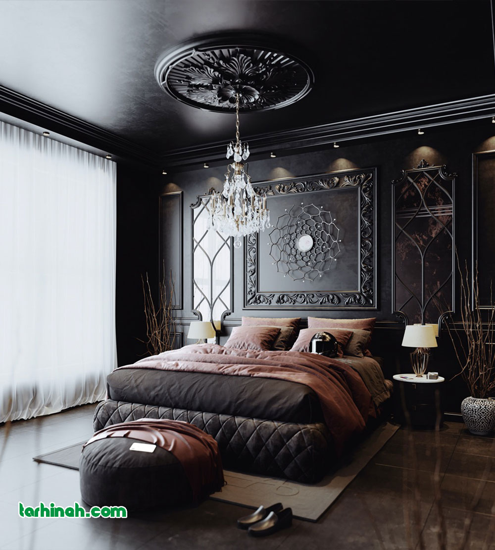 طراحی اتاق خواب سیاه