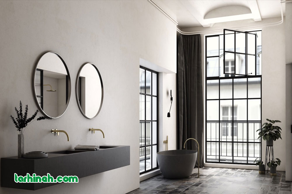 حمام لاکچری با روشویی دوبل