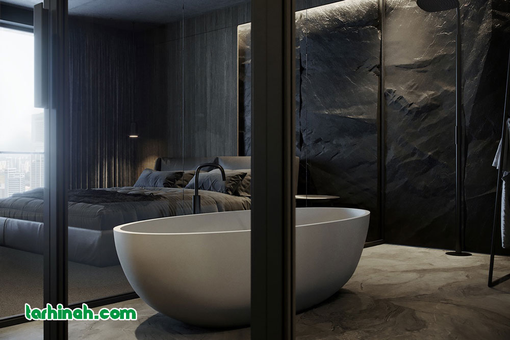 طرح حمام طبیعی لاکچری