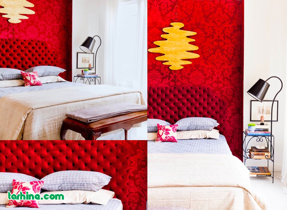 اتاق خواب قرمز و سفید