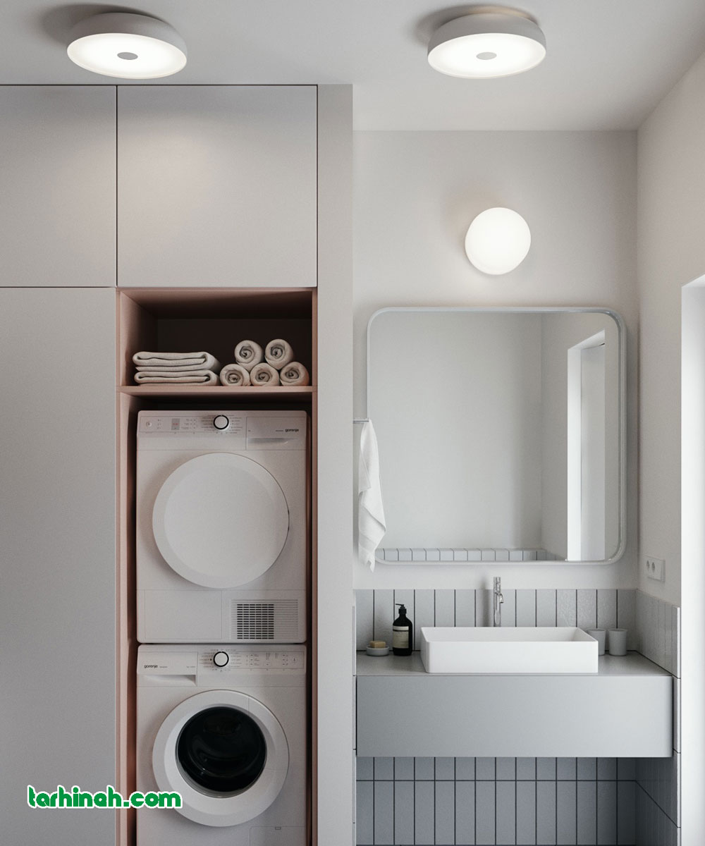 طرح کاشی کاری سفید و خاکستری