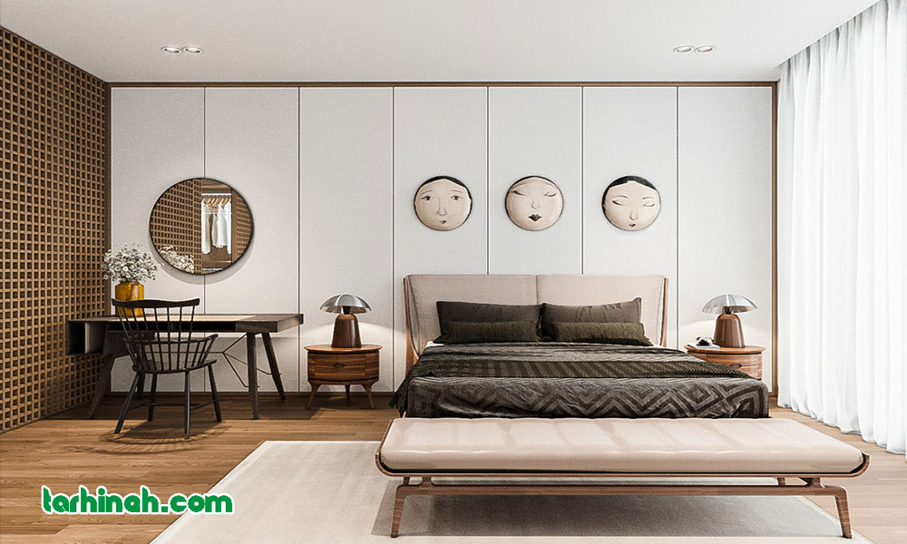 طرح سفید و چوبی