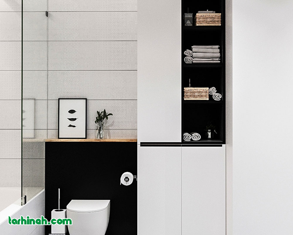 کاشی سفید و دوغاب خاکستری