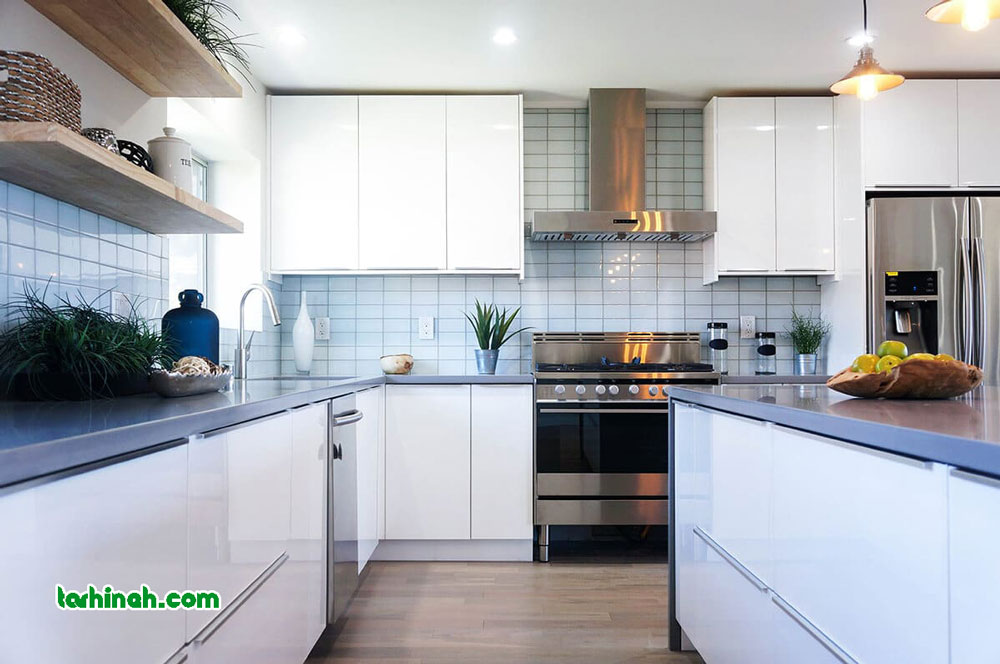 مدل کابینت های گلاس سفید