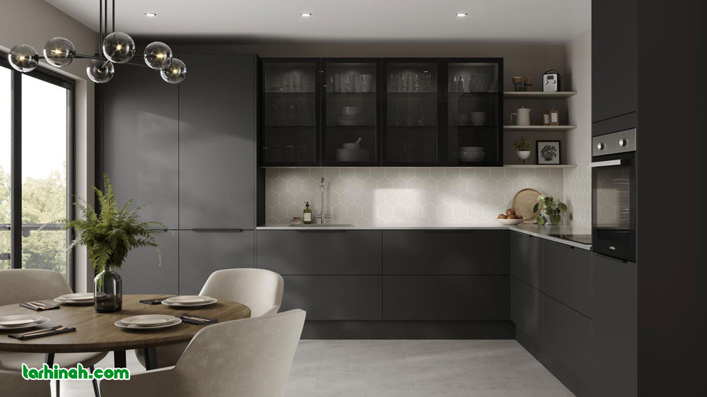کابینت های گلاس رنگ مشکی