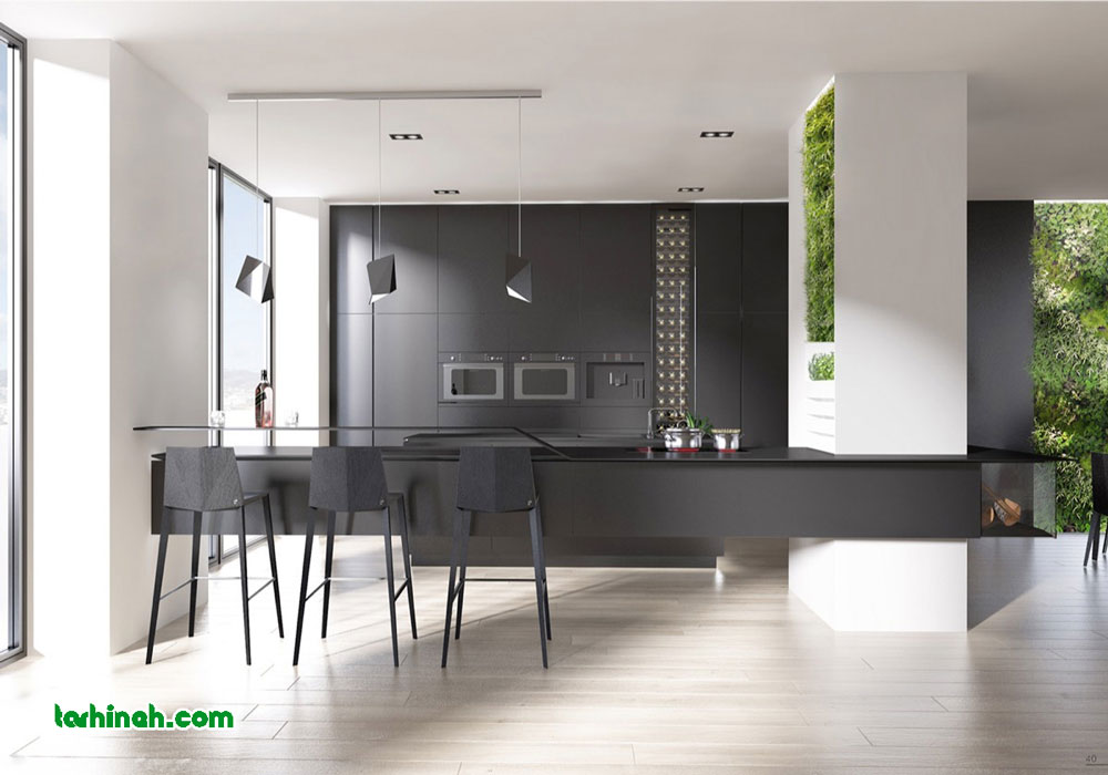 کابینت های گلاس رنگ مشکی
