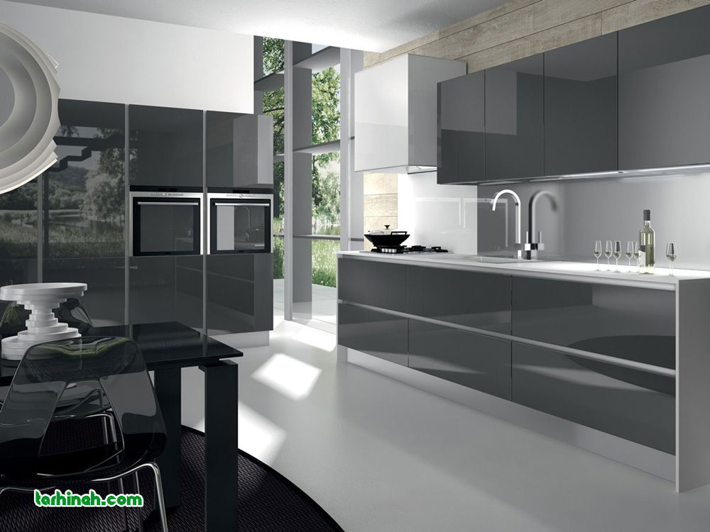 کابینت های گلاس رنگ مشکی