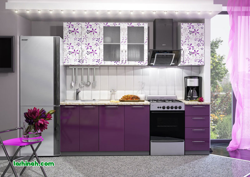 کابینت های گلاس بنفش