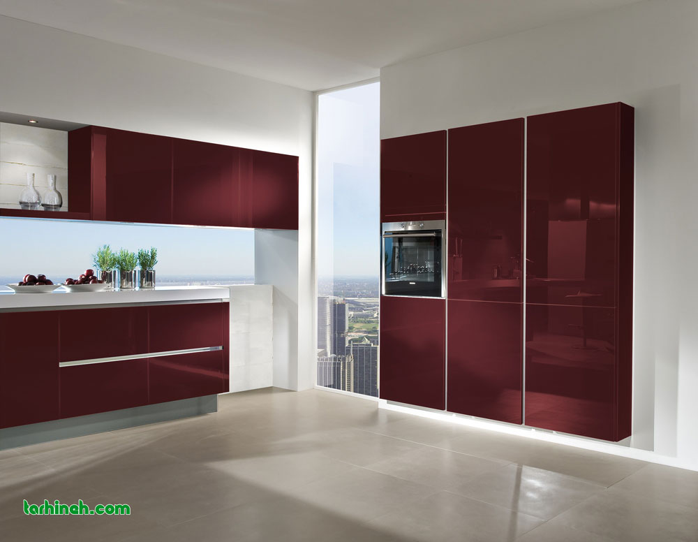 کابینت های گلاس قرمز