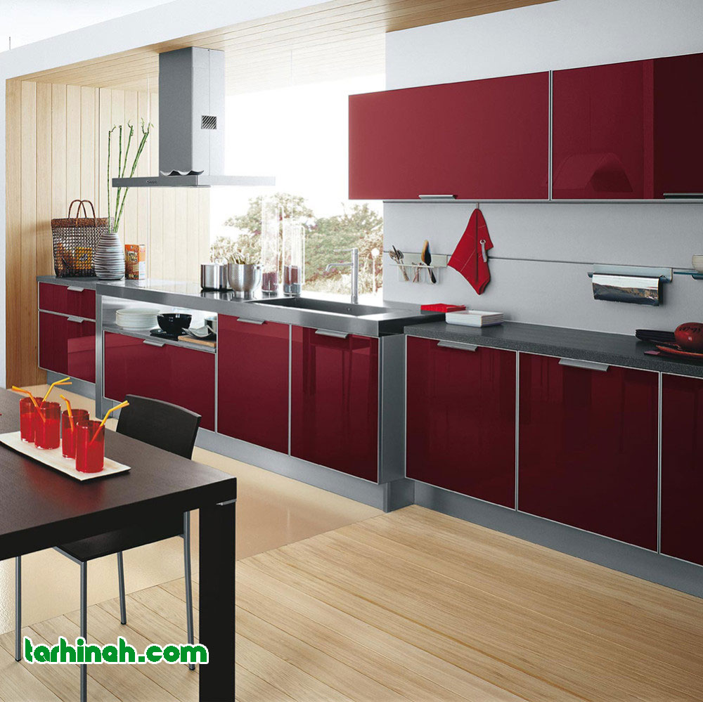کابینت های گلاس قرمز