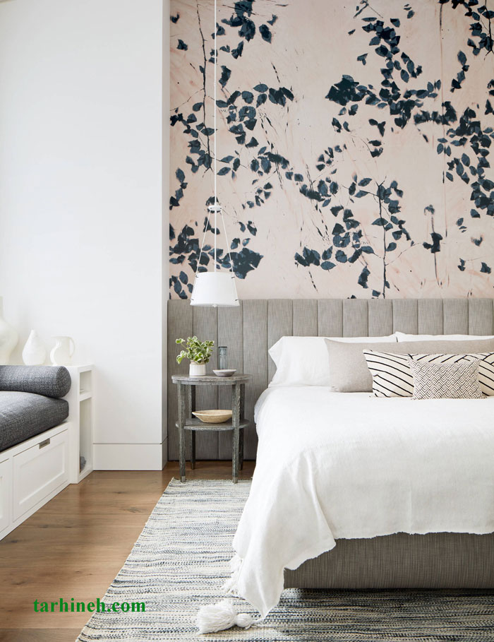 کاغذ دیواری اتاق خواب ساده