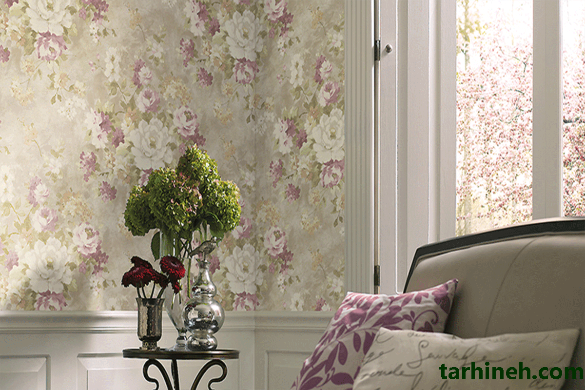 کاغذ دیواری گلدار