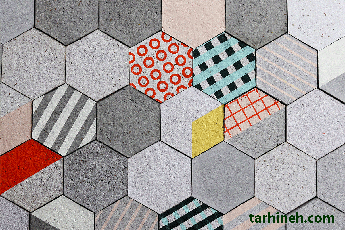 کاغذ دیواری طرح کاشی