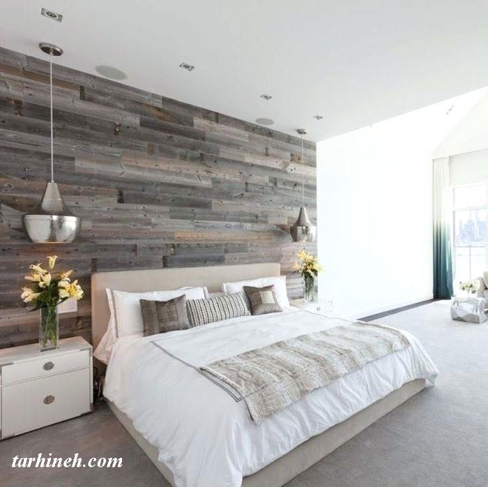 کاغذ دیواری مدل چوب برای اتاق خواب