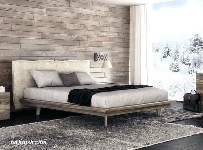 کاغذ دیواری مدل چوب برای اتاق خواب