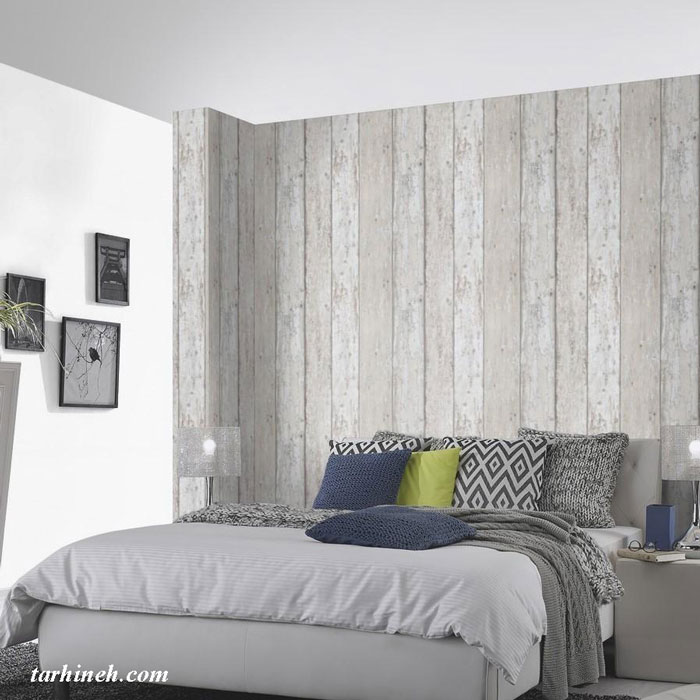 کاغذ دیواری مدل چوب برای اتاق خواب