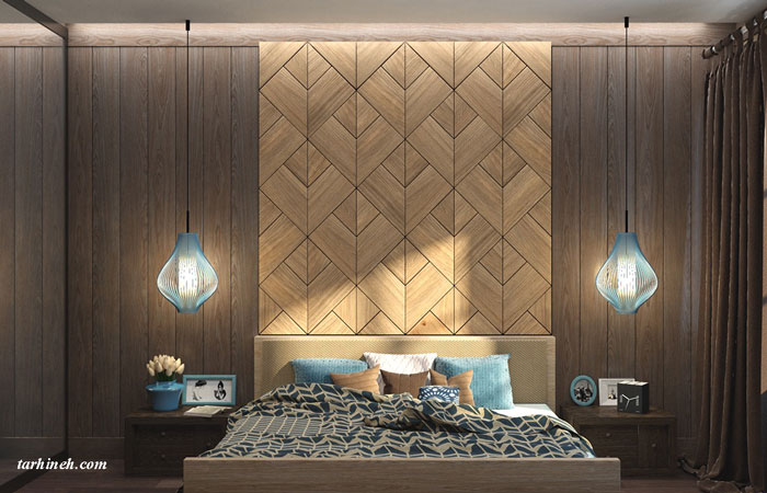 کاغذ دیواری مدل چوب برای اتاق خواب