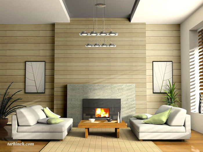 کاغذ دیواری طرح چوب پذیرایی