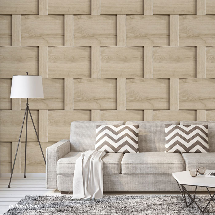کاغذ دیواری طرح چوب پذیرایی