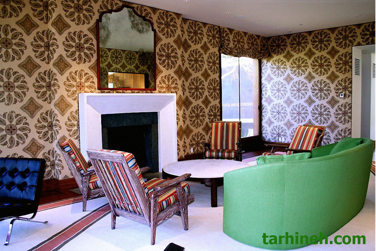 دکوراسیون پذیرایی با کاغذ دیواری