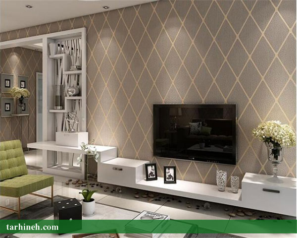 کاغذ دیواری پشت تلویزیون