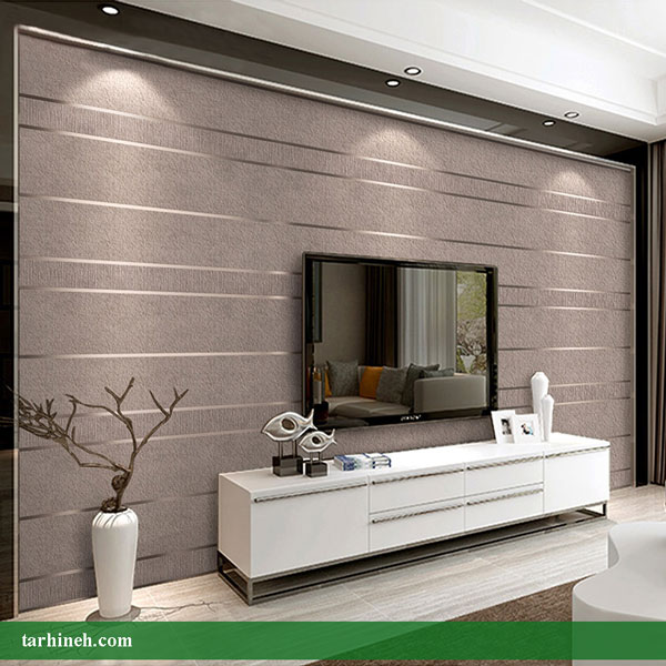 کاغذ دیواری پشت تلویزیون راه راه