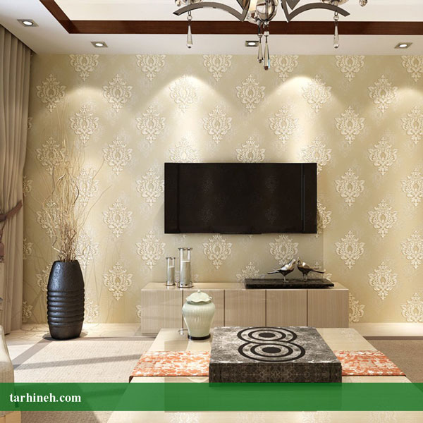 کاغذ دیواری پشت تلویزیون