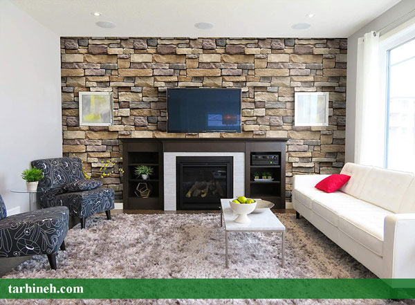 کاغذ دیواری پشت تلویزیون جدید